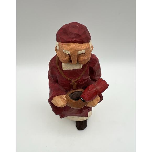 Carvin’ Copies Cardinal Clergy with Red Bird Figurine 7” USA Signed Jung 1992 - Picture 2 of 9